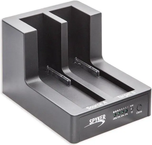 Main image of Syba CL-ENC50060 USB 3.0 Dual Slot 3.5"/2.5" Sata III HD Docking Station for Easy Clone and Backup, Black