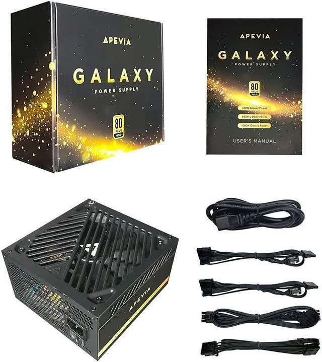 Alt view image 4 of 5 - Apevia ATX-GX850W Galaxy 850W (No PCIe 5.0 & Gen 5 12VHPWR Connector) 80+ Gold Certified Active PFC ATX Semi-Modular Gaming Power Supply