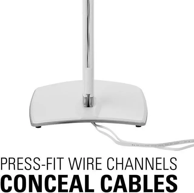 Alt view image 5 of 5 - Sanus Adjustable Height Wireless Speaker Stands Designed for SONOS ONE, ONE SL, Play:1, and Play:3 - Tool-Free Height Adjust Up to 16" with Built in Cable Management - Single White