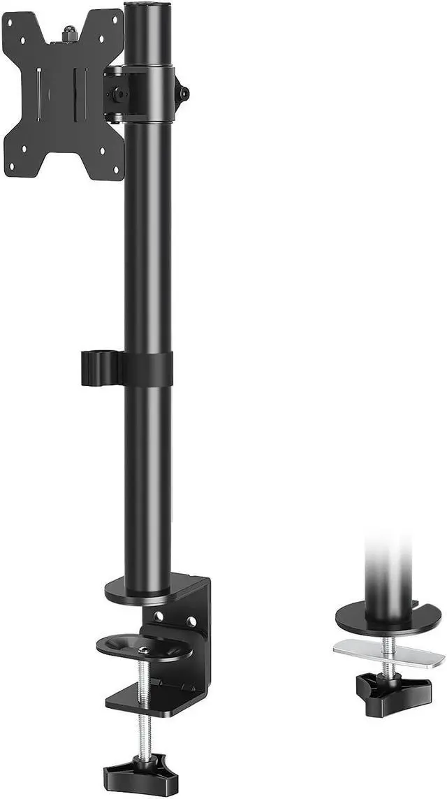 Main image of MOUNTUP Single Monitor Mount, Adjustable Monitor Stand for Max 32 Inch Flat Curved Computer Screen, Monitor Arm Desk Mount Fit VESA 75x75& 100x100, up to 17.6lbs, with C-Clamp and Grommet Base, Black