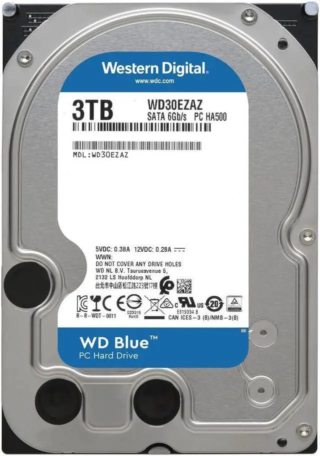 Alt view image 2 of 5 - Western Digital 3TB WD Blue PC Internal Hard Drive HDD - 5400 RPM Class, SATA 6 Gb/s, 256 MB Cache, 3.5" - WD30EZAZ
