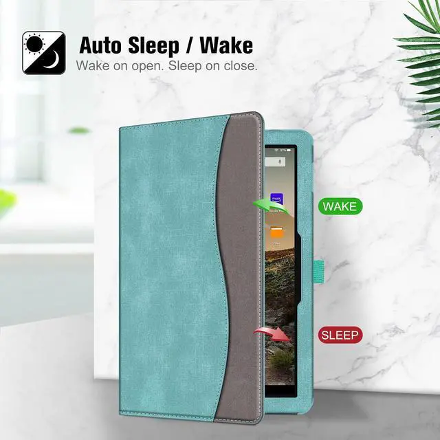 Alt view image 3 of 5 - Fintie Case for All-New  Fire HD 10 Tablet (13th/11th Generation, 2023/2021 Release) - Multi-Angle Stand Cover with Pocket Auto Wake/Sleep, Turquoise