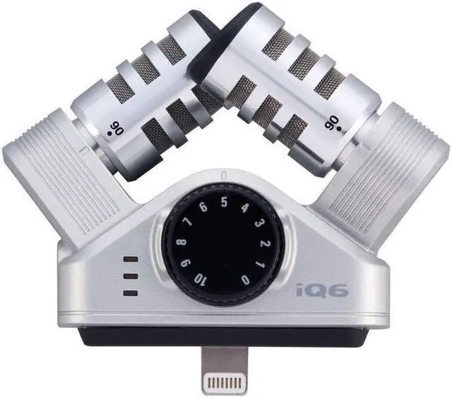 Main image of Zoom iQ6 Stereo X/Y Microphone for iPhone/iPad for Recording Audio for Music, Interviews, and More,Silver