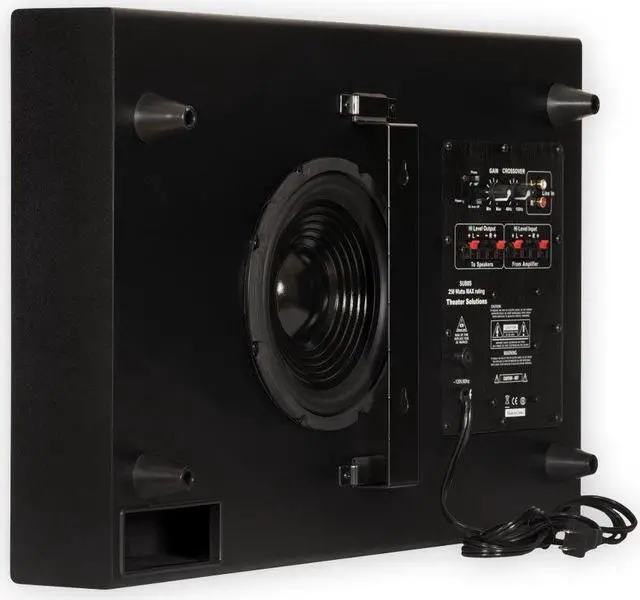 Main image of Theater Solutions SUB8S 250 Watt Surround Sound HD Home Theater Slim Powered Active Subwoofer (Black)