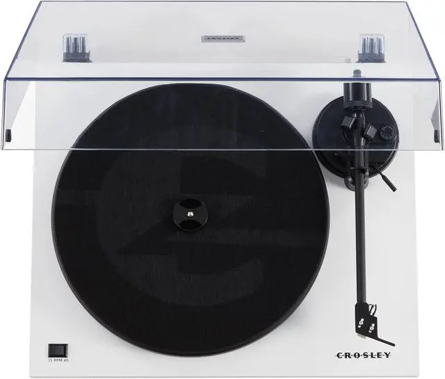 Alt view image 5 of 5 - Crosley C6B-WH Belt-Drive Bluetooth Turntable Record Player with Adjustable Tone Arm, White