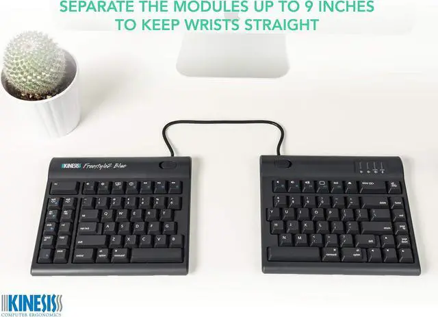 Alt view image 4 of 5 - KINESIS Freestyle2 Blue Wireless Ergonomic Keyboard for Mac (9" Standard Separation), Dark Gray