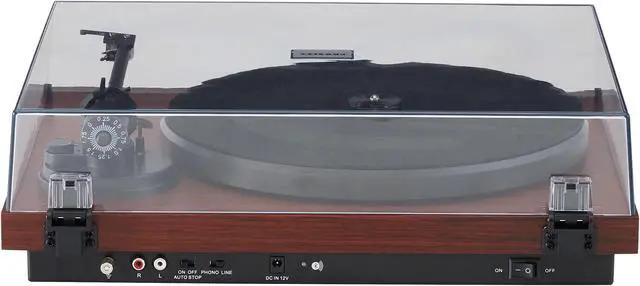 Alt view image 5 of 5 - Crosley C6B-MA Belt-Drive Bluetooth Turntable Record Player with Adjustable Tone Arm, Mahogany
