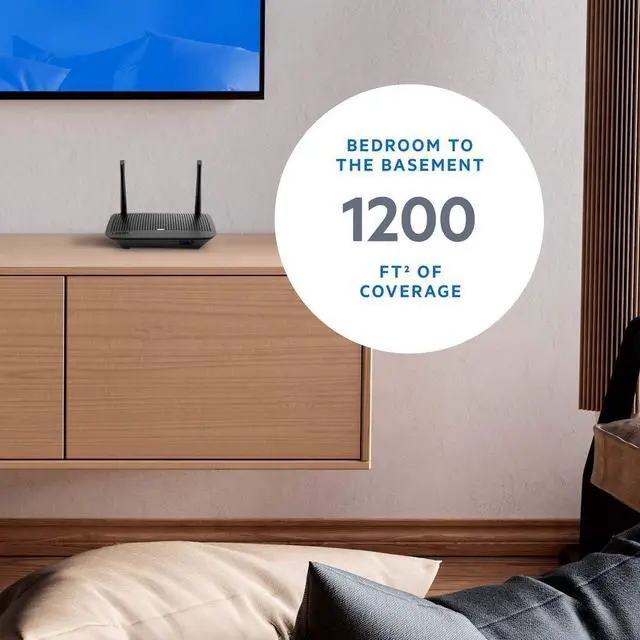 Alt view image 3 of 5 - Linksys Mesh Wifi 5 Router, Dual-Band, 1,200 Sq. ft Coverage, Supports Guest WiFi, Parent Control,12+ Devices, Speeds up to (AC1300) 1.3Gbps - MR6350