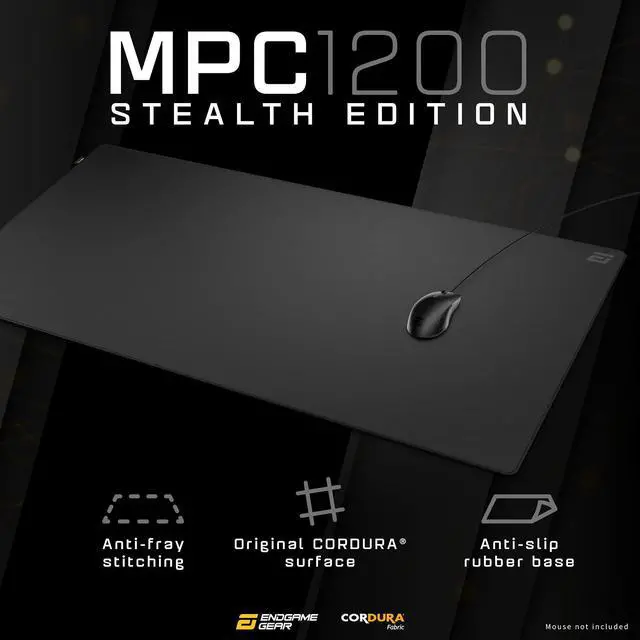 Alt view image 3 of 5 - ENDGAME GEAR MPC 1200 Cordura Gaming Mouse Pad, Nonslip Desk Pad, Size 47.24" x 23.62", Stealth Edition, Black