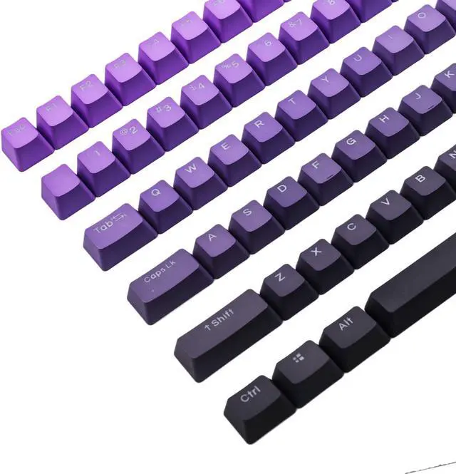 Alt view image 2 of 4 - YMDK Double Shot 108 Dyed PBT Shine Through OEM Profile Purple Gradient Keycap for MX Switches Mechanical KeyboardOnly Keycap (Purple Gradient)
