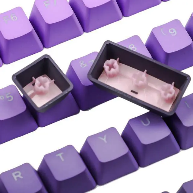 Alt view image 4 of 4 - YMDK Double Shot 108 Dyed PBT Shine Through OEM Profile Purple Gradient Keycap for MX Switches Mechanical KeyboardOnly Keycap (Purple Gradient)