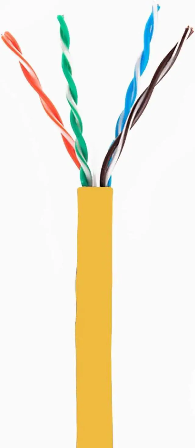 Alt view image 2 of 5 - Cat6 Riser (CMR), Ethernet Cable 1000ft, Yellow, No Spline, Unshielded Twisted Pair (UTP) 23AWG, Solid Pure Bare Copper, 550MHz, UL Certified, Easy to Pull (Reelex II) Box, Bulk Networking LAN Cable