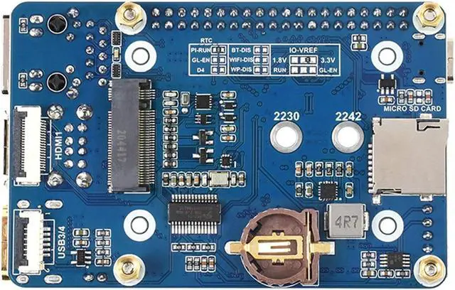 Alt view image 2 of 5 - Mini Base Board for Raspberry Pi Compute Module 4, with Standard CM4 Socket and Raspberry Pi 40 PIN GPIO Header, Onboard Multiple Connectors, Suitable for Compute Module 4 Lite/EMMC Series Module