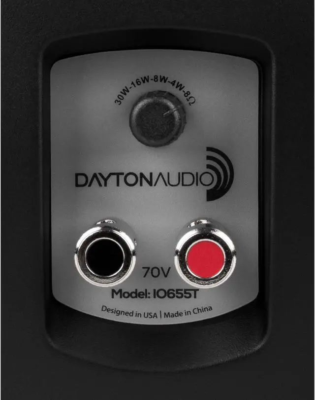 Alt view image 3 of 4 - Dayton Audio IO655BT 6-1/2" 2-Way 70V Indoor/Outdoor Speaker Pair Black
