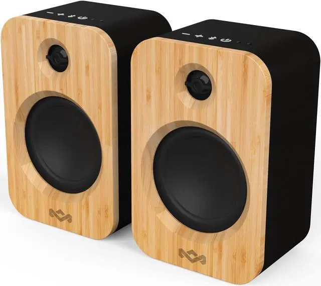 Main image of House of Marley Get Together Duo, Powerful Bookshelf Speakers with Wireless Bluetooth Connectivity and Sustainable Materials