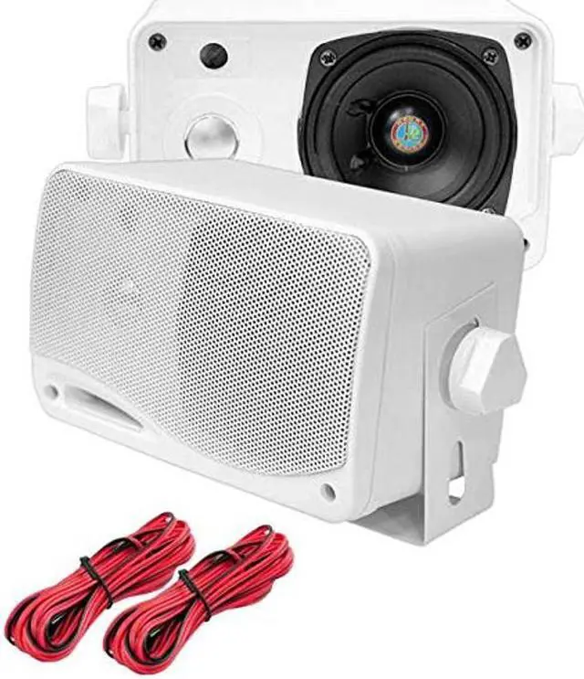 Alt view image 2 of 5 - PYLE PLMR24 3.5" 200W Outdoor Speakers 4 Pack with 100 Watt RMS Power, 4 Ohm impedance and PT260A 200W Stereo Theater Receiver 110V with 3 RCA inputs