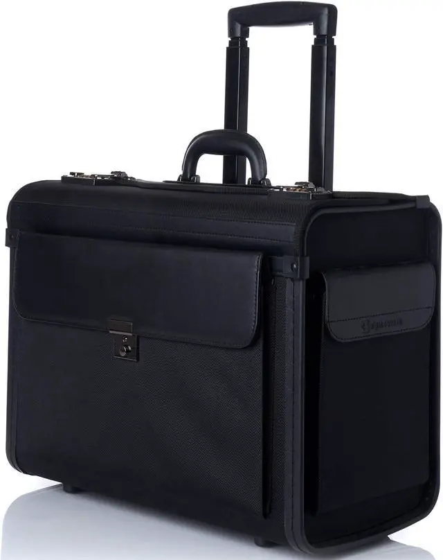 Main image of Alpine Swiss Rolling 17" Laptop Briefcase on Wheels Attache Lawyers Case Legal Size Black