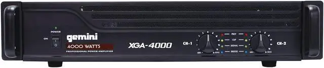 Alt view image 2 of 3 - Gemini Professional 4000W 2-Channel Power Amplifier  Durable DJ & PA Power Amp with XLR/RCA Inputs, Bridge Mode, Short Circuit Protection, Thermal Cooling, Speakon & Binding Post Outputs (XGA-4000)