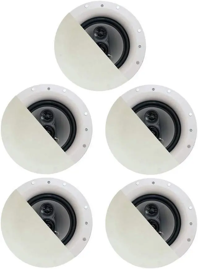 Main image of Acoustic Audio by Goldwood CSic84 Frameless 8" in Ceiling 5 Speaker Set 3 Way Home Theater Speakers, White, (Model: CSic84-5S)