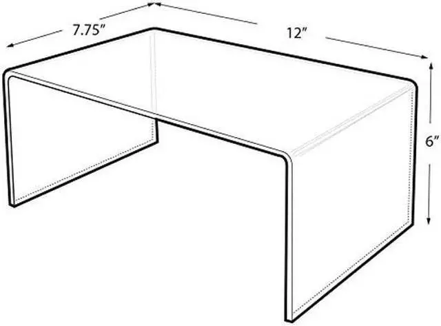 Alt view image 3 of 3 - Azar Displays, 515311, Acrylic Laptop Stand, Computer Riser for Desk, Monitor Stand, Closet Organizer for Clothes & Shoes, Cabinet Display for Accessories and Decor, Clear, 4 Pack, 12"x7.75"x6"