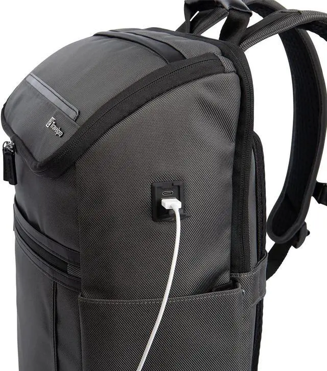 Alt view image 4 of 5 - Travelpro Crew Executive Choice 3 Medium Top Load Backpack fits up to 15.6 Laptops and Tablets, USB A and C Ports, Men and Women, Titanium Grey