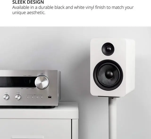 Alt view image 4 of 5 - Kanto YU Passive 5.25" Passive Bookshelf Speakers with 1" Silk Dome Tweeter | External Amplifier Required | Pair | Matte White