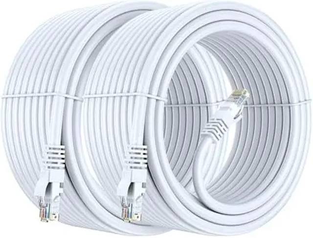 Main image of Maximm Cat 6 Ethernet Cable 50 Ft, (2-Pack) Cat6 Cable, LAN Cable, Internet Cable, Patch Cable and Network Cable - UTP (White) 50 Feet ethernet Cord