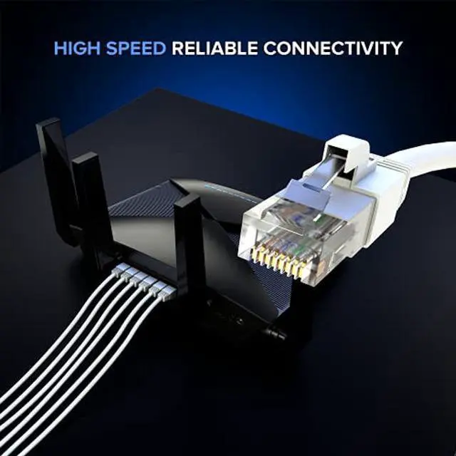 Alt view image 2 of 5 - Maximm Cat 6 Ethernet Cable 50 Ft, (2-Pack) Cat6 Cable, LAN Cable, Internet Cable, Patch Cable and Network Cable - UTP (White) 50 Feet ethernet Cord