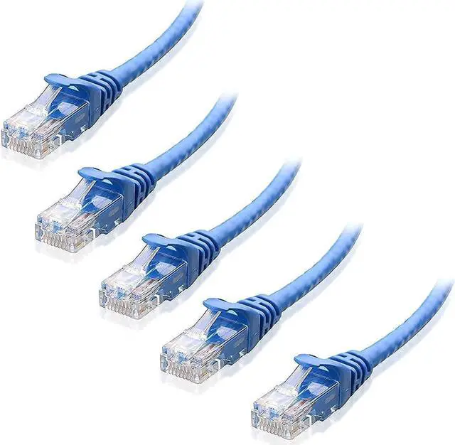 Alt view image 2 of 5 - Cable Matters 5-Pack Snagless Short Cat6 Ethernet Cable (Cat6 Cable, Cat 6 Cable) in Blue 7 ft & Cat6A (SSTP, SFTP) Shielded Ethernet Cable