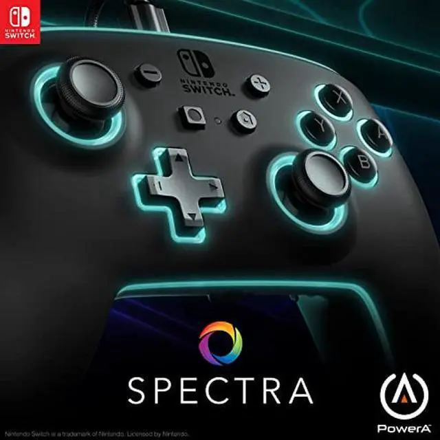 Alt view image 2 of 5 - PowerA Enhanced Nintendo Switch Controller Wired - Spectra, 8 Colors LED Wired Pro Controller for Switch, Programmable Gaming Buttons, Detachable 10ft USB Cable, 3.5mm headphone jack, Officially Licen