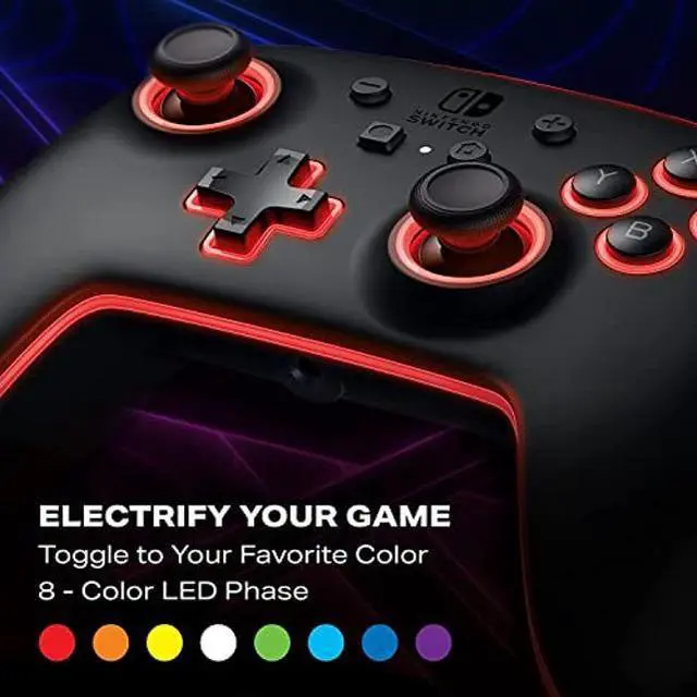 Alt view image 3 of 5 - PowerA Enhanced Nintendo Switch Controller Wired - Spectra, 8 Colors LED Wired Pro Controller for Switch, Programmable Gaming Buttons, Detachable 10ft USB Cable, 3.5mm headphone jack, Officially Licen