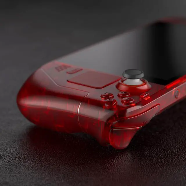Alt view image 5 of 5 - eXtremeRate Clear Red Custom Faceplate Back Plate Shell for Steam Deck LCD, Handheld Console Replacement Housing Case, DIY Full Set Shell with Buttons for Steam Deck LCD - Console NOT Included