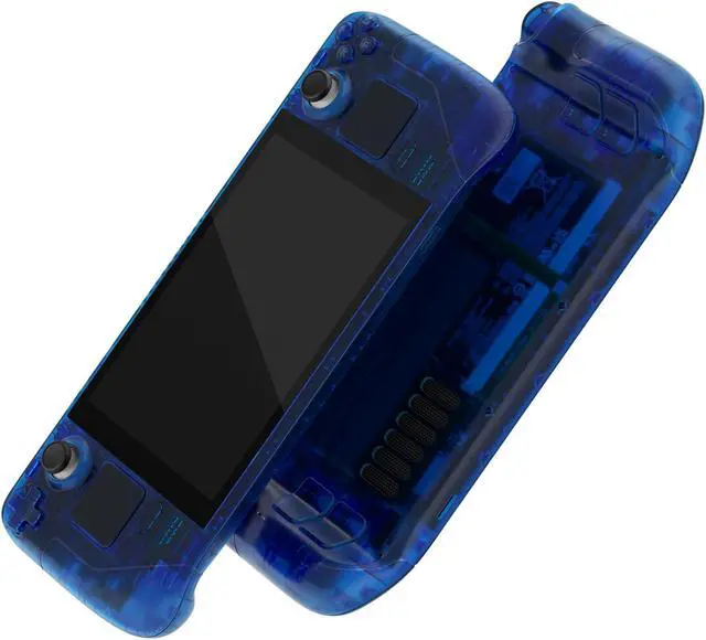 Main image of eXtremeRate Clear Blue Custom Faceplate Back Plate Shell for Steam Deck LCD, Handheld Console Replacement Housing Case, DIY Full Set Shell with Buttons for Steam Deck LCD - Console NOT Included