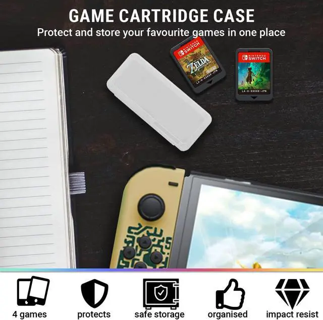 Alt view image 5 of 5 - Orzly Accessory Bundle kit for Nintendo Switch Oled Accessories Essentials Pack Case and Screen Protector Comfort Grip Cover Headphones charger cable Games holder and more - Gift boxed OLED Edition
