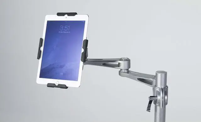 Alt view image 3 of 3 - Standzout Medmount Mobile Secure Rolling Tablet Floor Stand for iPad Silver
