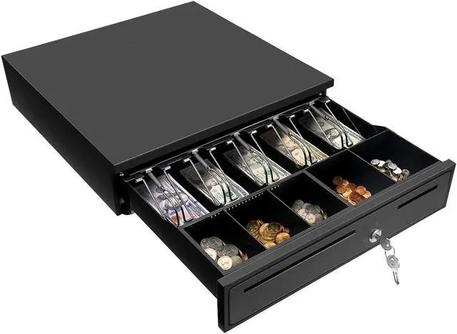 Alt view image 3 of 5 - MUNBYN 80mm USB Receipt Printerand Black Cash Register Drawer, 16" Wide Cash Drawer with Removable Coin Tray