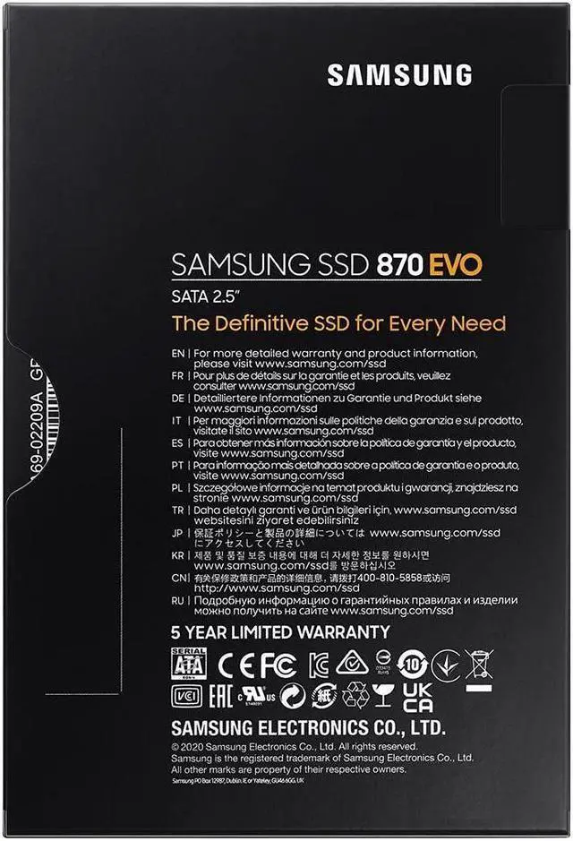 Alt view image 4 of 5 - SAMSUNG SSD 870 EVO, 2 TB, Form Factor 2.5 Inch, Intelligent Turbo Write, Magician 6 Software, Black