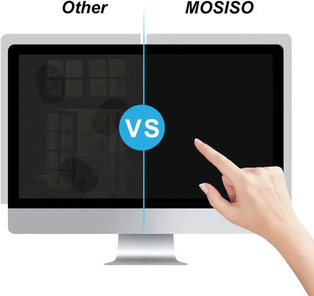 Alt view image 3 of 5 - MOSISO 20-22 inch Computer Privacy Screen Filter, Hanging Removable Acrylic Screen Protector Anti Glare Eye Protection for Diagonal 20, 21.5, 22 inch 16:9 Aspect Ratio Widescreen Desktop PC Monitor