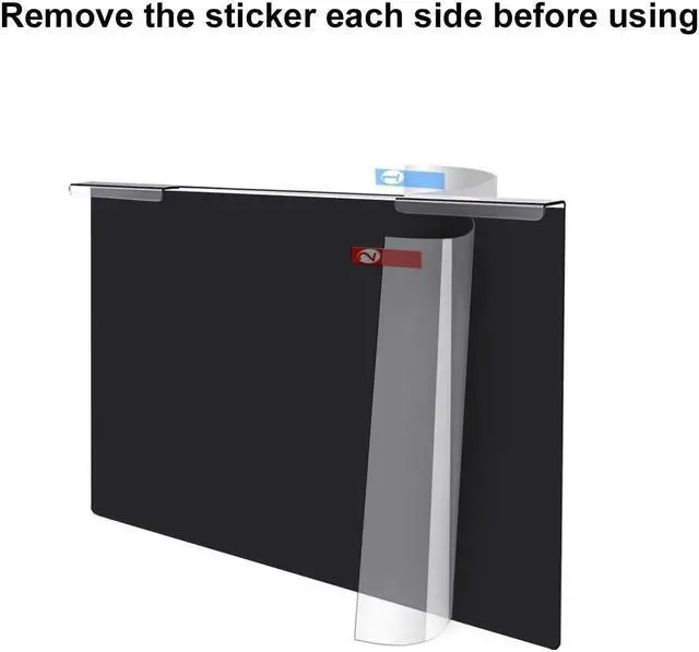 Alt view image 4 of 5 - MOSISO 20-22 inch Computer Privacy Screen Filter, Hanging Removable Acrylic Screen Protector Anti Glare Eye Protection for Diagonal 20, 21.5, 22 inch 16:9 Aspect Ratio Widescreen Desktop PC Monitor