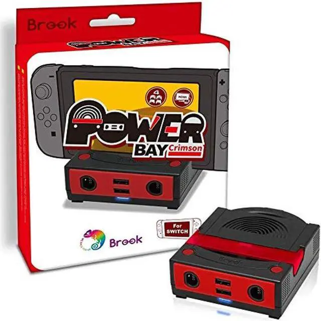 Main image of Brook Power Bay Crimson - Portable and Fast Charging Dock Stand, Docking Station for NS Switch, Compatible with Switch and GC Controllers, Support HDMI Out Put