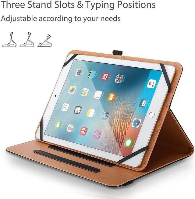 Alt view image 3 of 5 - ProCase Universal Stand Folio Case for 9-10 inch Tablet Bundle with 9"-10.1" Inch Universal Tablet Protective Cover Case