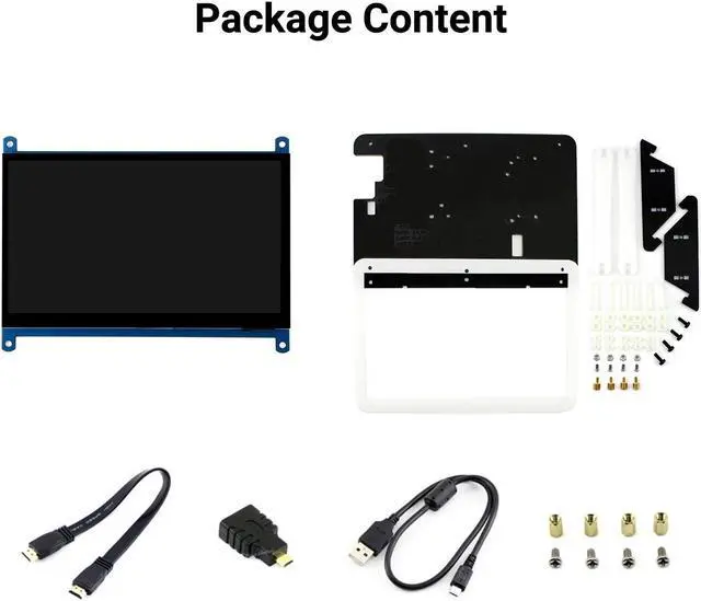 Alt view image 2 of 5 - Waveshare 7inch HDMI LCD (C) Capacitive Touch Screen Display Supports Various Systems for All Ver. Raspberry pi 3 Model B/3 B+/2 B/B+/B/A Banana Pi with Bicolor Case