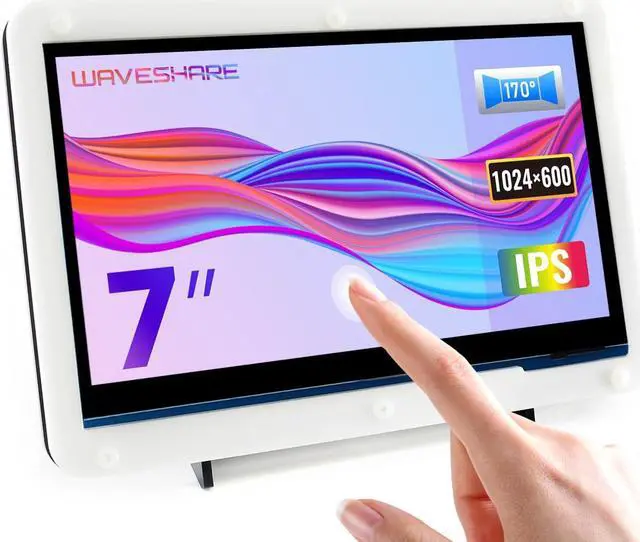 Main image of Waveshare 7inch HDMI LCD (C) Capacitive Touch Screen Display Supports Various Systems for All Ver. Raspberry pi 3 Model B/3 B+/2 B/B+/B/A Banana Pi with Bicolor Case