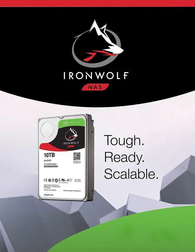 Alt view image 3 of 3 - Seagate IronWolf 10Tb NAS Internal Hard Drive HDD - 3.5 Inch SATA 6GB/S 7200 RPM 256MB Cache for Raid Network Attached Storage (ST10000VN0004)