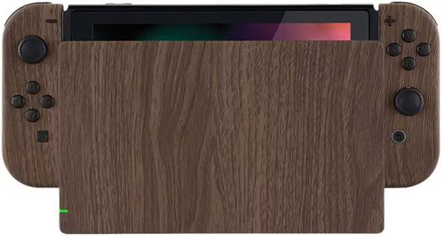 Main image of eXtremeRate Wood Grain Patterned Soft Touch Joycon Housing Shell with Full Set Buttons for Nintendo Switch, Replacement Faceplate for Nintendo Switch Dock  Joy-Con Dock NOT Included