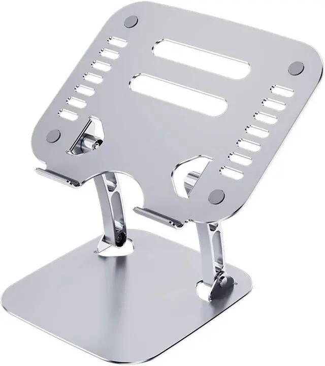 Alt view image 2 of 5 - BoxWave Stand and Mount Compatible with Panasonic Toughbook CF-54 - Executive VersaView Laptop Stand, Ergonomic Adjustable Viewing Angle Metallic Riser - Metallic Silver