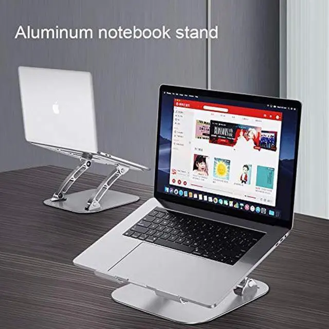 Alt view image 5 of 5 - BoxWave Stand and Mount Compatible with Panasonic Toughbook CF-54 - Executive VersaView Laptop Stand, Ergonomic Adjustable Viewing Angle Metallic Riser - Metallic Silver