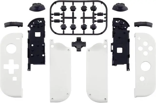 Alt view image 2 of 5 - eXtremeRate Soft Touch White Joycon Housing Shell (D-Pad Version) with Full Set Buttons for Nintendo Switch, Replacement Faceplate for Nintendo Switch Dock  Joy-Con Dock NOT Included