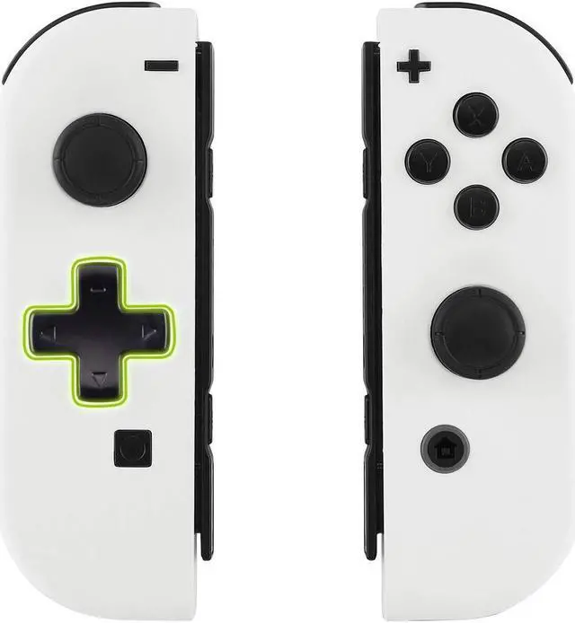 Alt view image 4 of 5 - eXtremeRate Soft Touch White Joycon Housing Shell (D-Pad Version) with Full Set Buttons for Nintendo Switch, Replacement Faceplate for Nintendo Switch Dock  Joy-Con Dock NOT Included