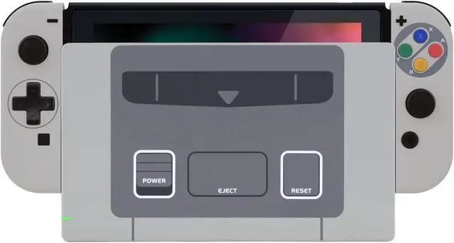 Main image of eXtremeRate SFC SNES Classic EU Style Joycon Housing Shell (D-Pad Version) with Colorful Buttons for Nintendo Switch, Replacement Faceplate for Nintendo Switch Dock  Joy-Con Dock NOT Included